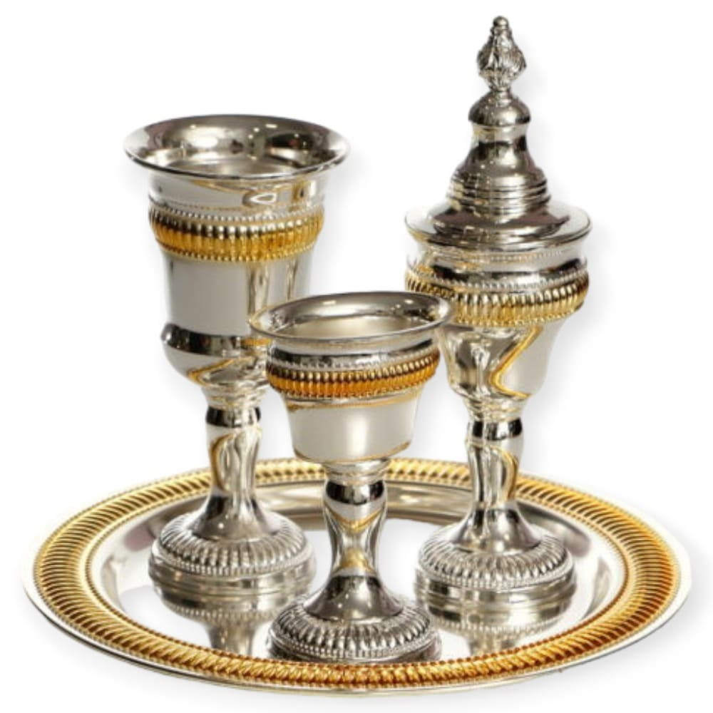 Set Havdalah In Nichel - Design Elegante, Idea Regalo Perfetta