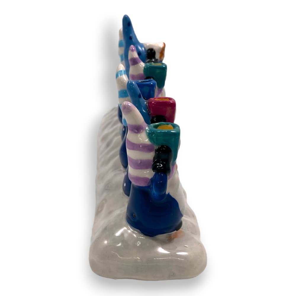 Happy Hanukkah Gnomes Ceramic Menorah