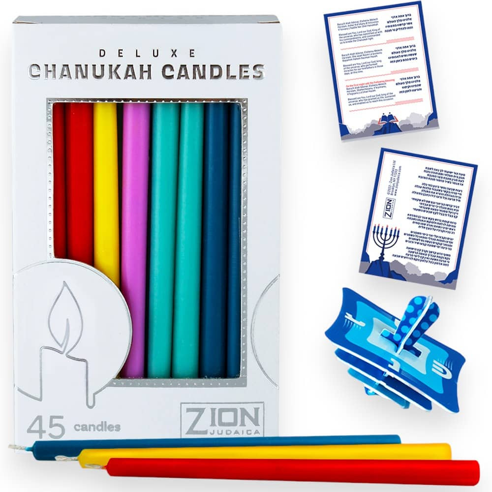 Deluxe MultiColored Tapered Hanukkah Candles