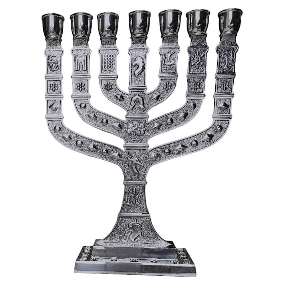 Majestic Giftware Chanukka Menorah Aus Metall – 9-armig, Silber, Für Das Lichterfest