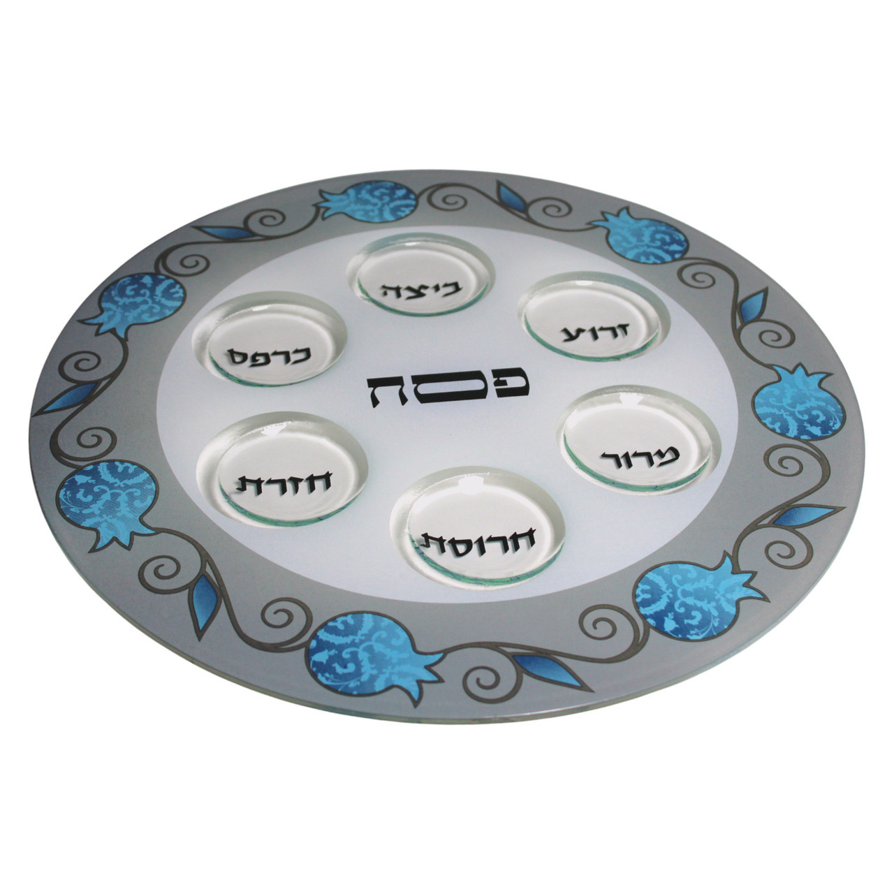Pomegranate Passover Seder Plate And Matzah Tray Set