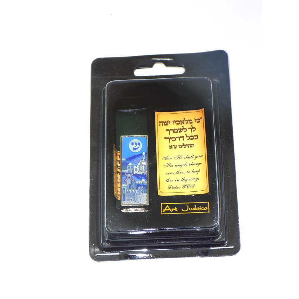 Mezuzahs Car Mezuzah Jerusalem Nickel Plated Car Mezuzah