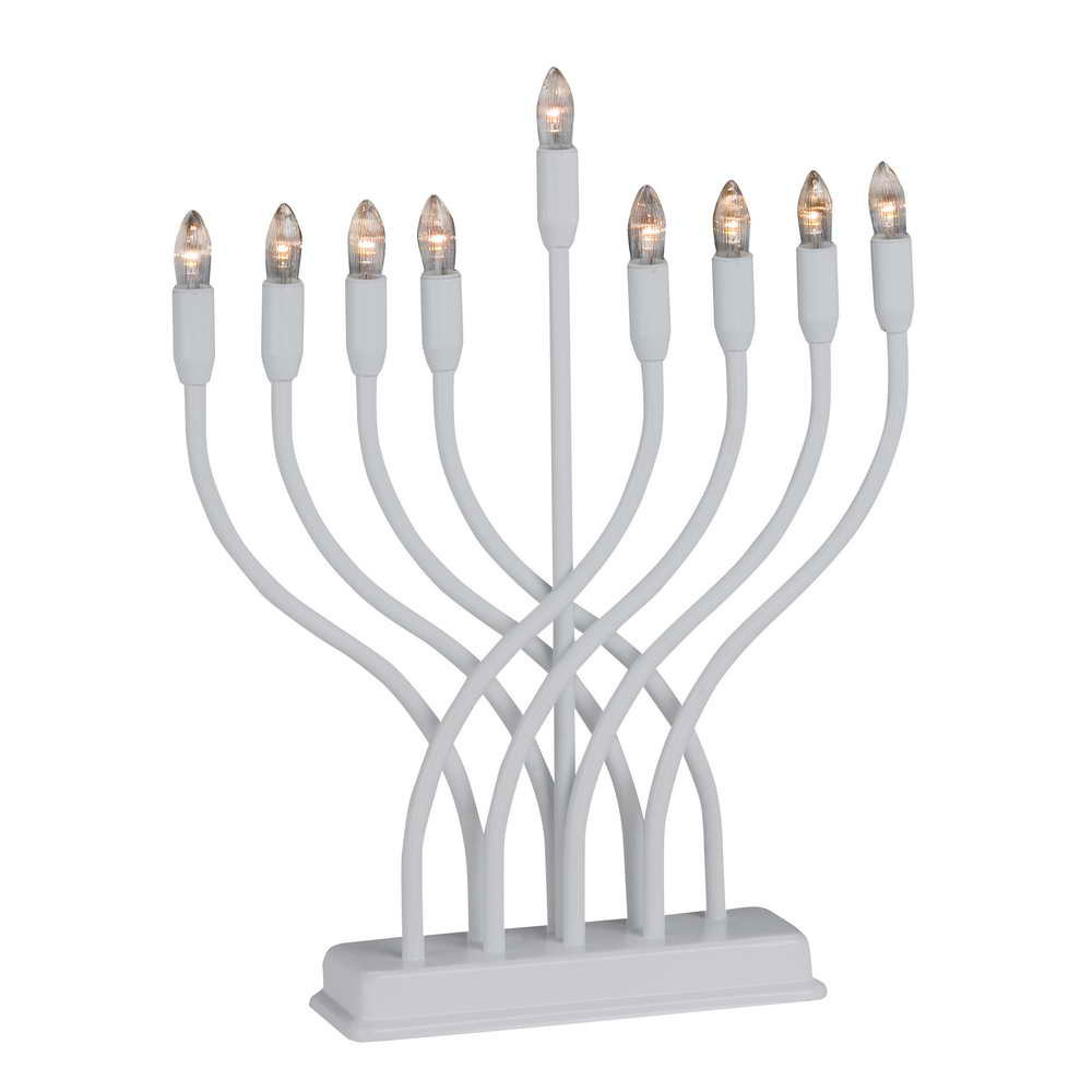 Hanukkah GiftsElectric Hanukkah Menorah In White Finish