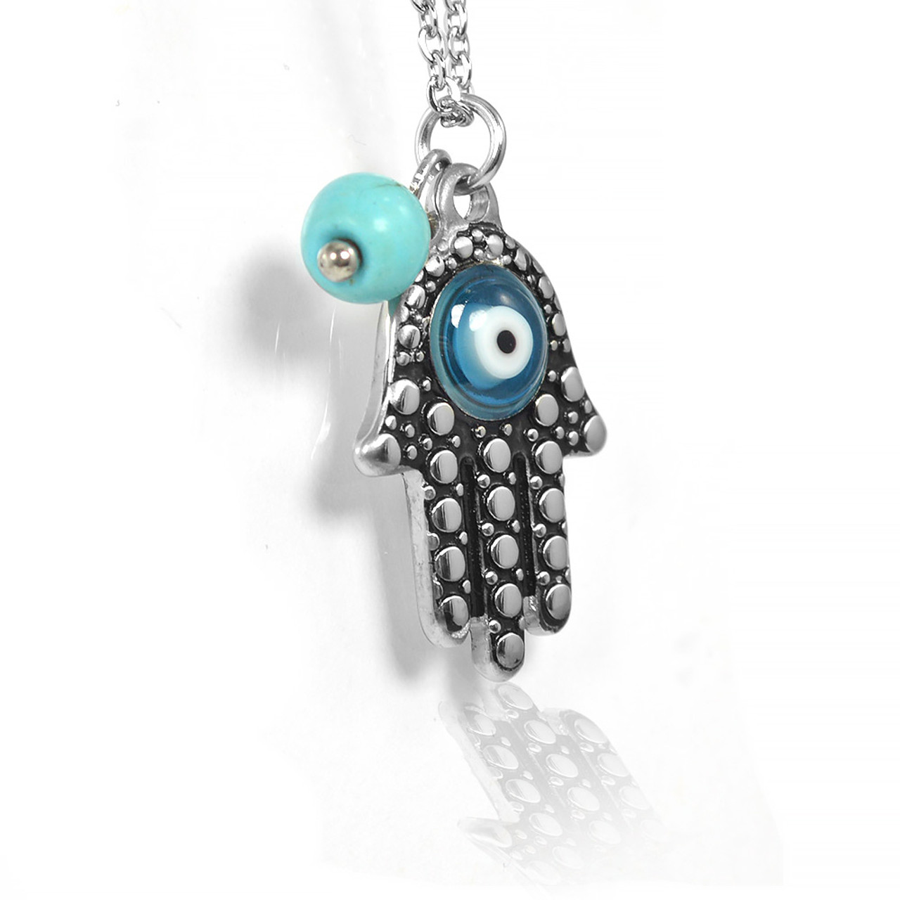 Jewish Jewelry - Stainless Evil Eye Hamsa Necklace|Jewish Jewelry ...