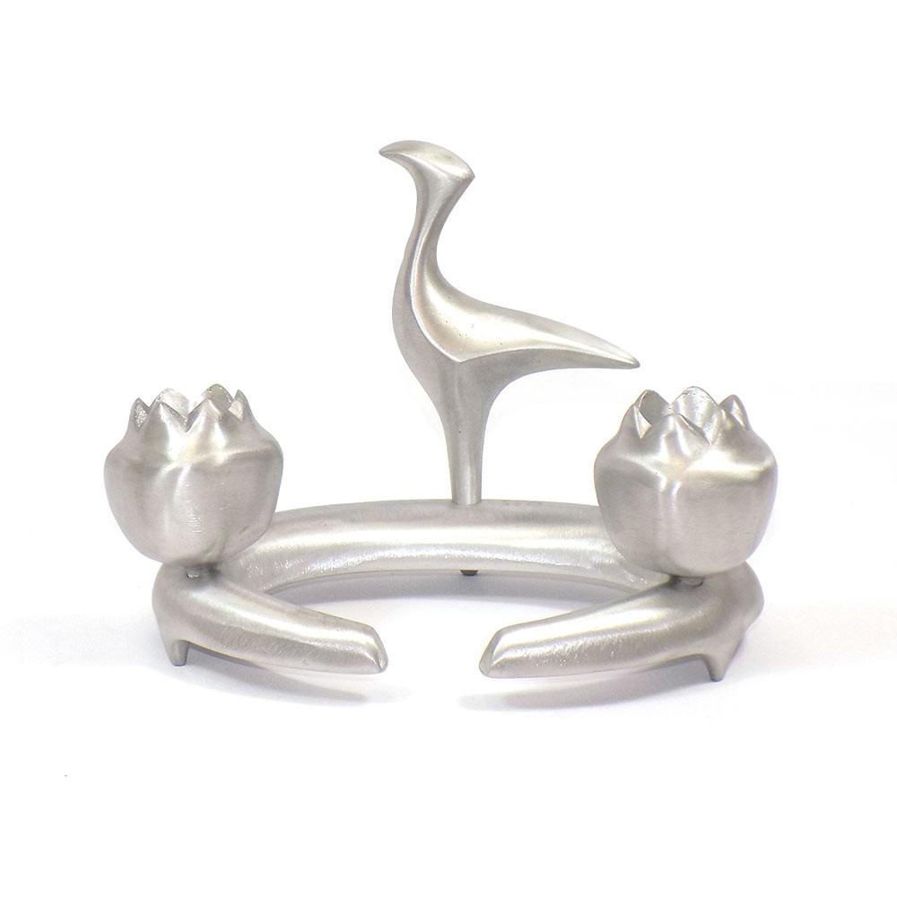 Aluminum Pomegranate Shabbat Candlestick Made In Israel