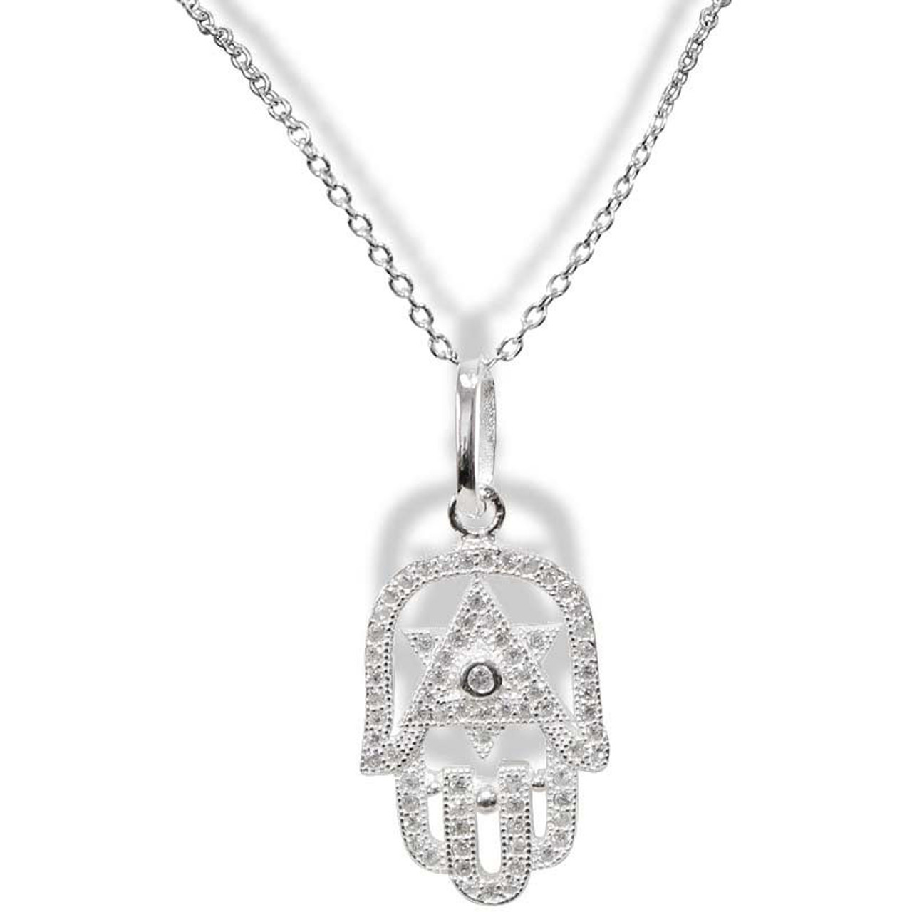 Jewish hamsa necklace clearance