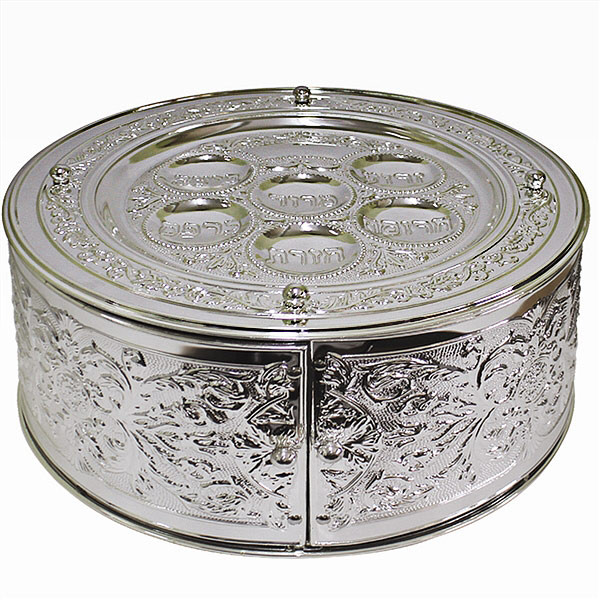Passover GiftsSilver Plated Seder Matzah Plate Combination