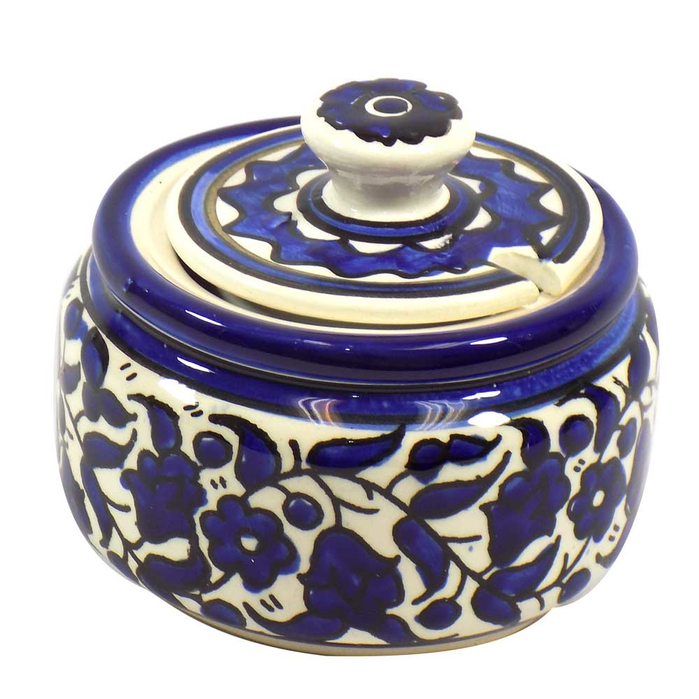 Ceramic Armenian Design Blue Condiment Dish