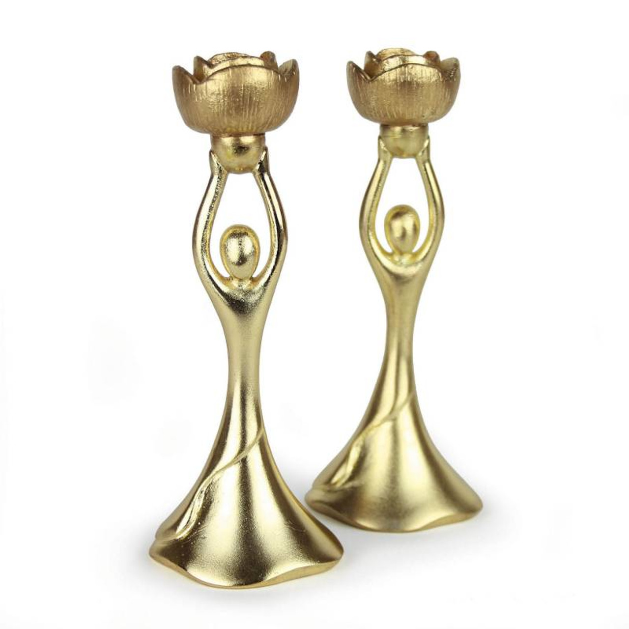 Pewter Dancing Candlestick Pair