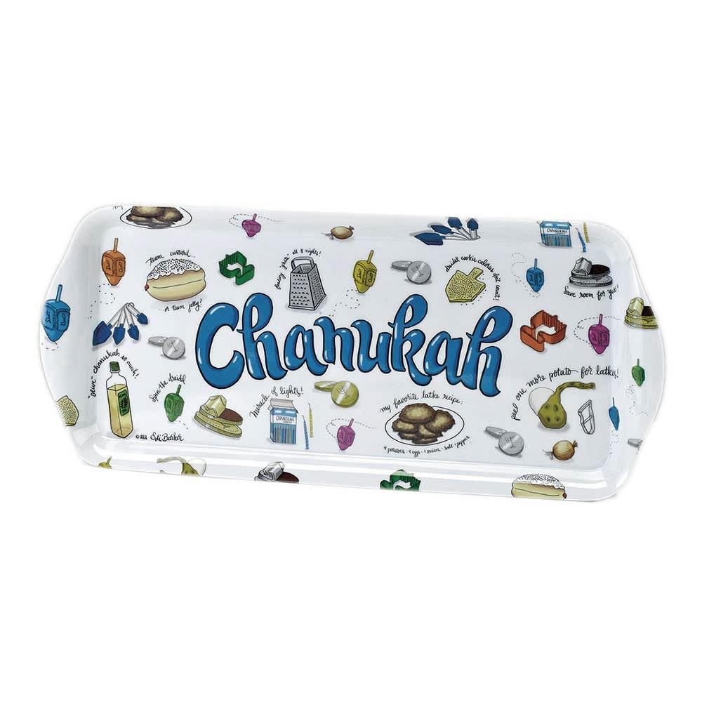 Jewish GIFTS Serving Plates Rectangular Chanukah Musings Melamine