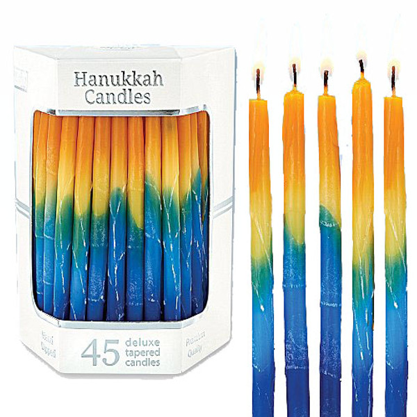 Hanukkah Gifts - Deluxe Sunburst Tapered Hanukkah Candles