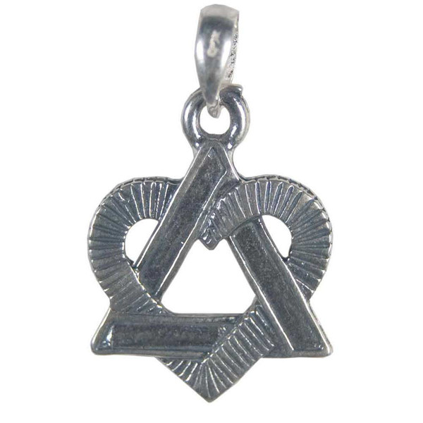 Jewish Star And Heart Combination Pendant