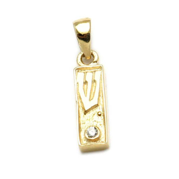 14k Gold Ingot Crystal Pendant