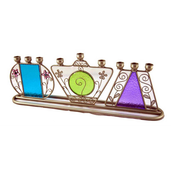 Menorah Judaica - Glass Garden Menorah