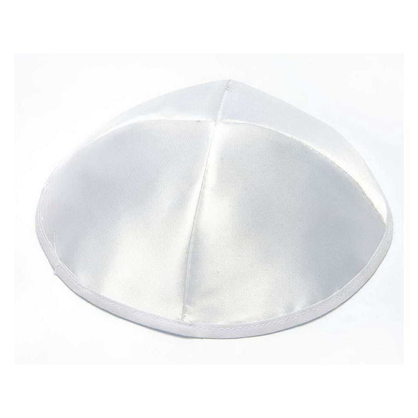 Four Panel White Satin Kippah