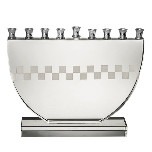 Hanukkah | Menorahs | Checkered Crystal Hanukkah Menorah