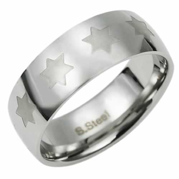 Jewish Jewelry | Rings | Stainless Steel Jewish Star Ring Band