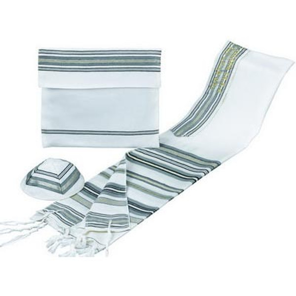 Bnai Or Talis Set With Gray And Gold