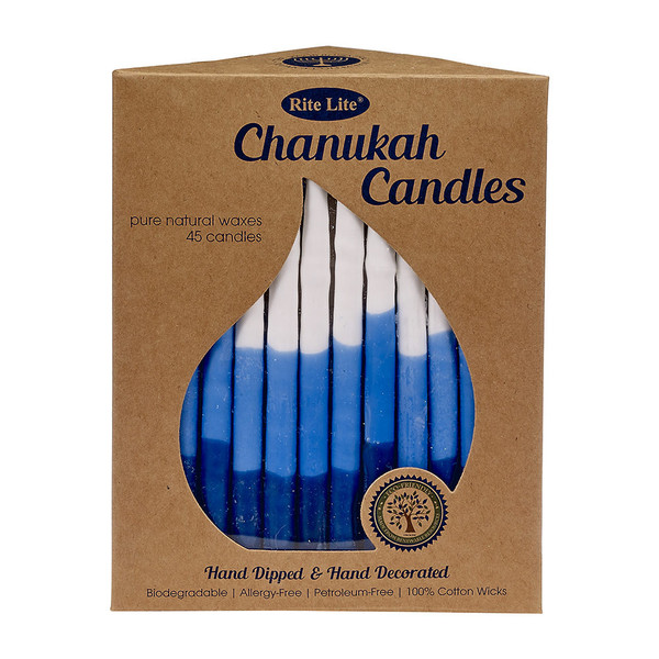 Blue And White Vegetable Wax Hanukkah Candles