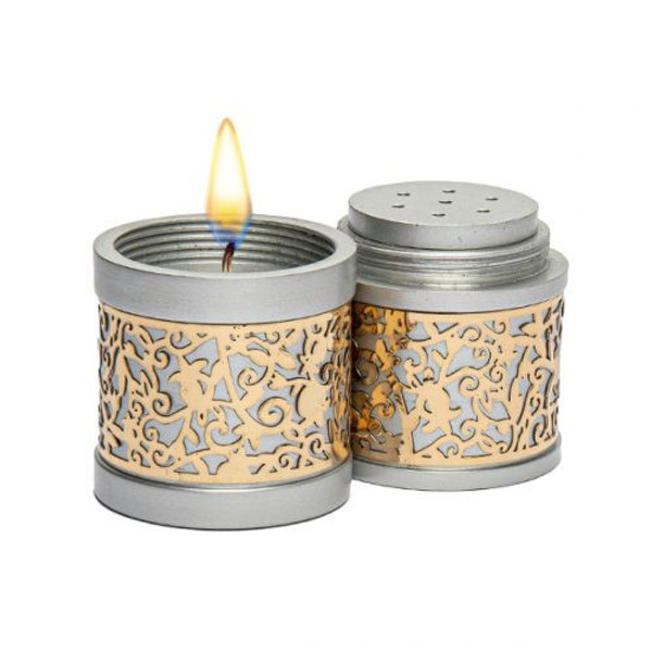 Gold Silver Pomegranate Cutout Travel Havdalah Set