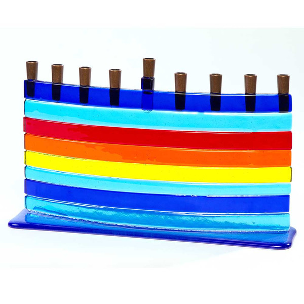 Arc Style Glass Rainbow Menorah