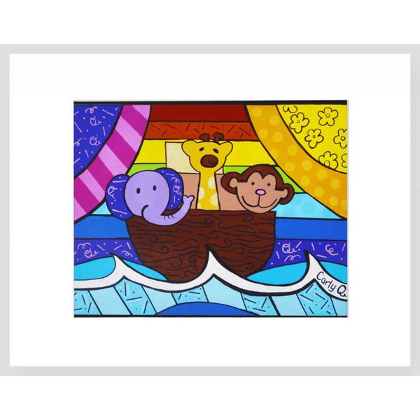 Jewish Art - Noah's Ark Pop Art Print With Matte