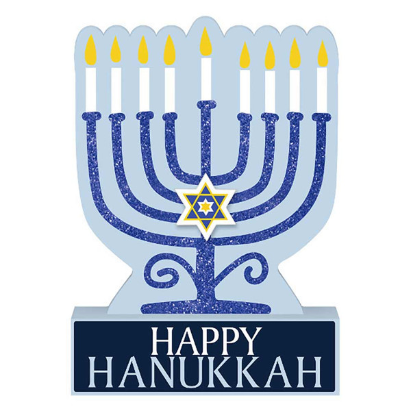 Hanukkah Decorations - Menorah Standing Sign