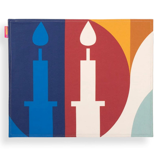 Color Block Candlestick Designed Challah Cover