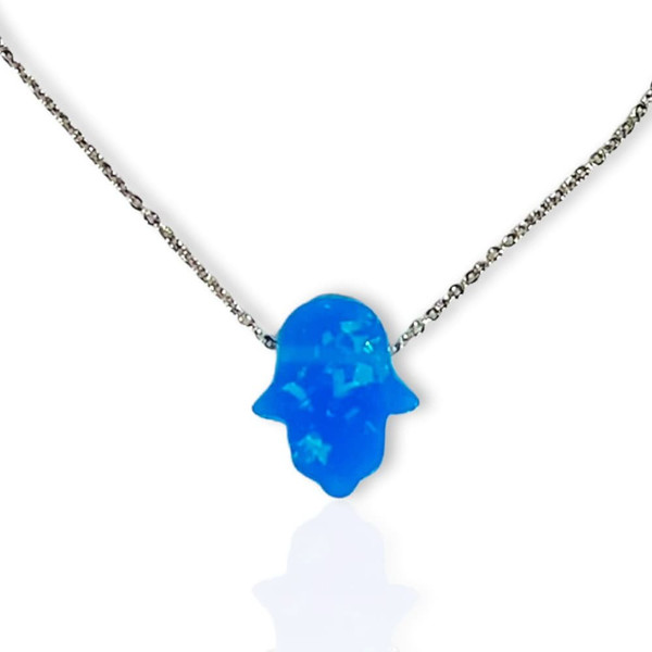 Blue Synthetic Opal Necklace