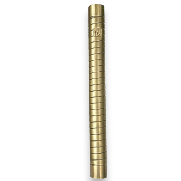 Antique Brass Twisted Mezuzah Case