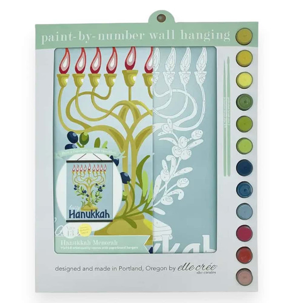 Hanukkah Menorah Paint-By-Number Wall Hanging Kit