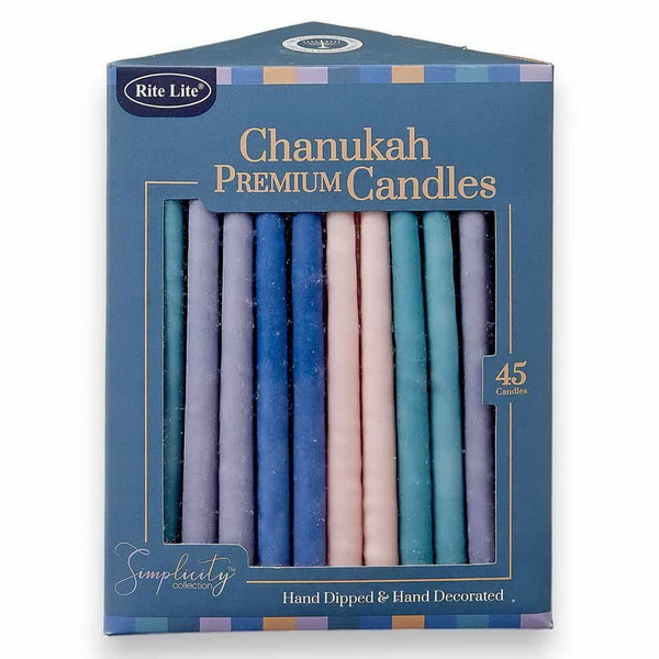 Frosted Multi-Colored Dripless Hanukkah Candles