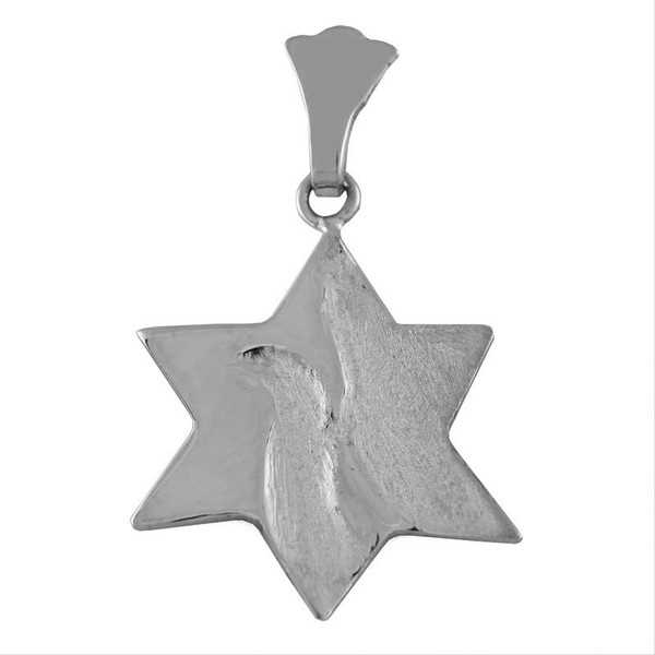 Sterling Silver Star Of David With Dove Pendant