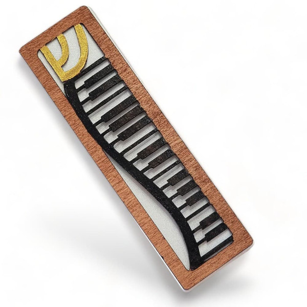 Hand-Crafted Piano Keys Mezuzah