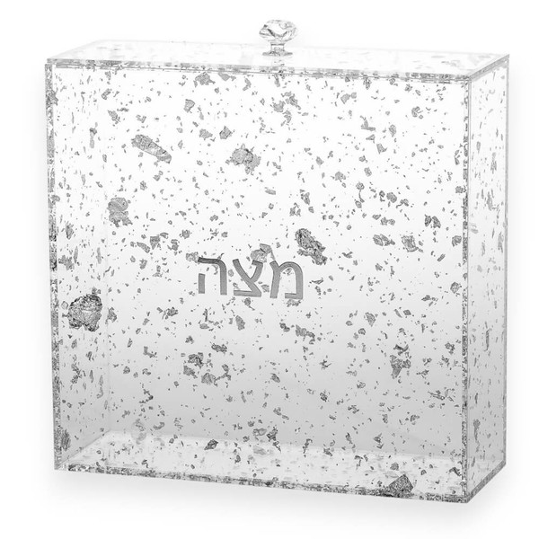 Silver Flakes Lucite Matzah Holder