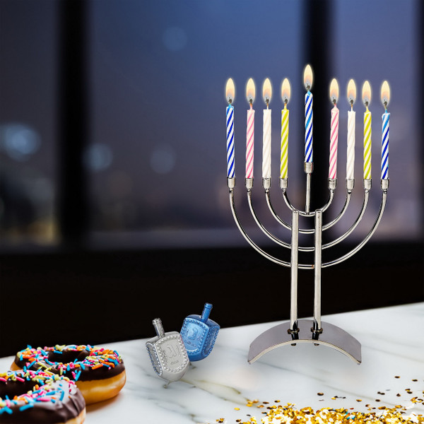 Mini Modern Menorah And Mini Candle Gift Box