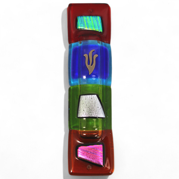 Tamara Baskin Fused Glass Art Deco Mezuzah