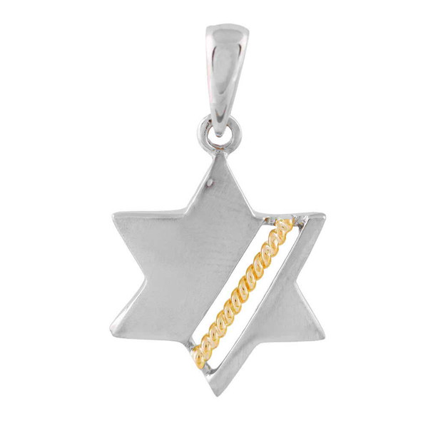 14K White Gold Modern Star Pendant