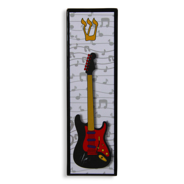 Rock'in Guitar Glass Mezuzah