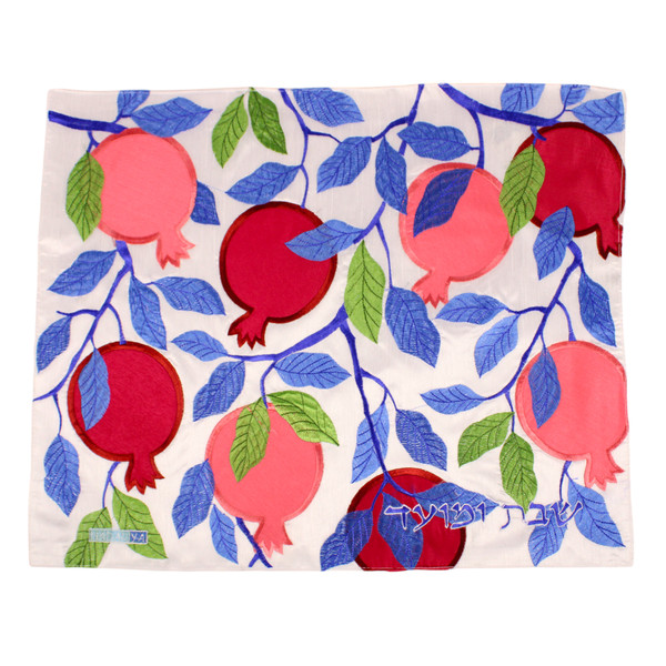 Embroidered Bamboo Pomegranate Challah Cover