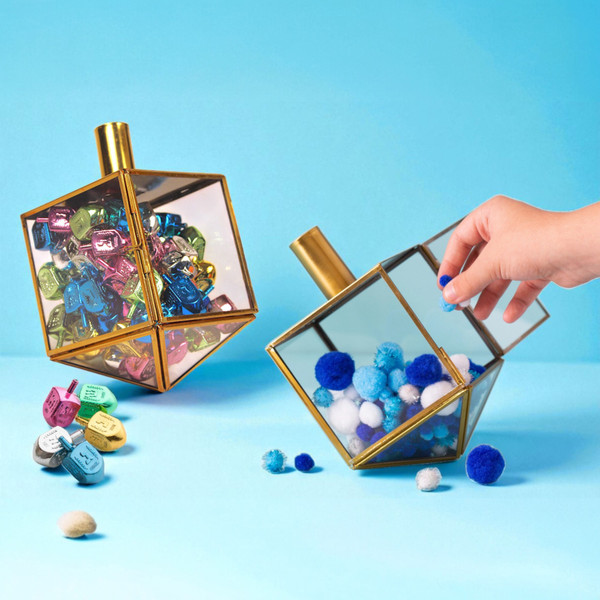 Decorative Hanukkah Dreidel Terrarium Decor