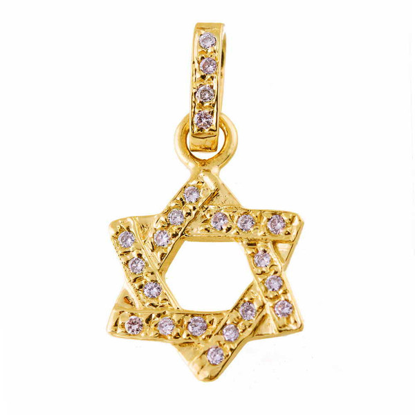 14K Gold Diamond Jewish Star