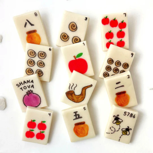 Rosh Hashanah Marzipan Mahjong Style Tiles