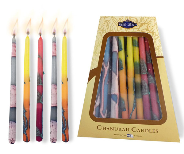 Hanukkah Menorah Candles - Safed Candles Premium Multicolor For Chanukah