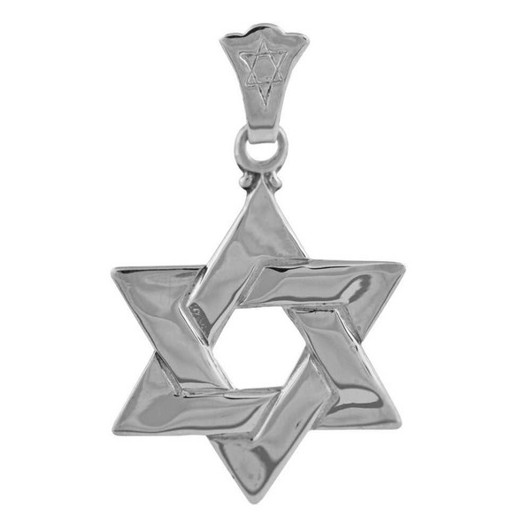 14K White Gold Interwoven Star Of David