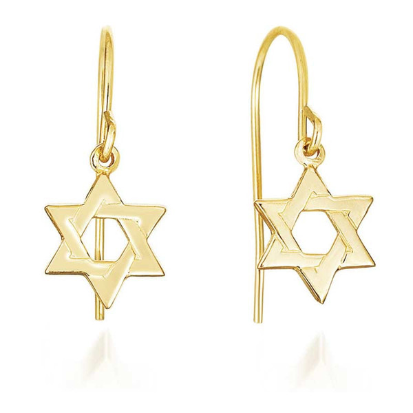 14k Gold Jewish Star Earring