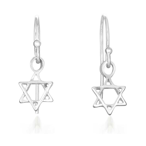Sterling Silver Jewish Star Earring