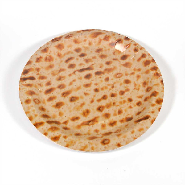 Passover Tableware - Large Matzah Print 8 Pack Paper Plate