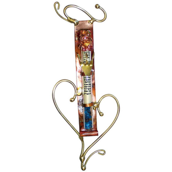 Wedding Glass Mezuzah, Abstract Crushed Wedding Glass Mezuzah By Gary Rosenthal