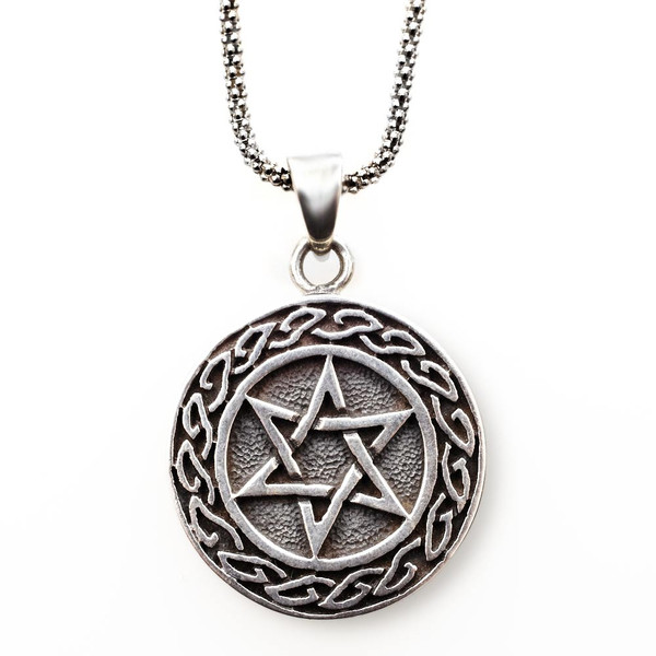 Jewish Jewelry-Judaica Pampas Jewish Star Necklace Silver